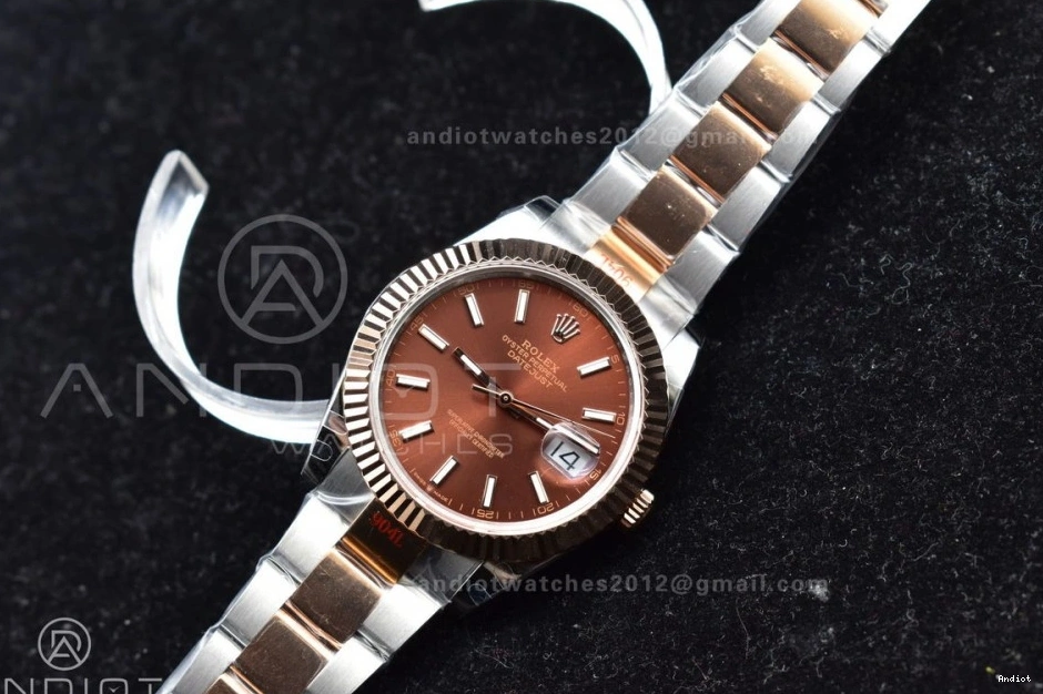 GMF 41 Bracelet RG Best 126333 RG Dial Coffee DateJust Plated on Oyster A3235 SS Edition 0329